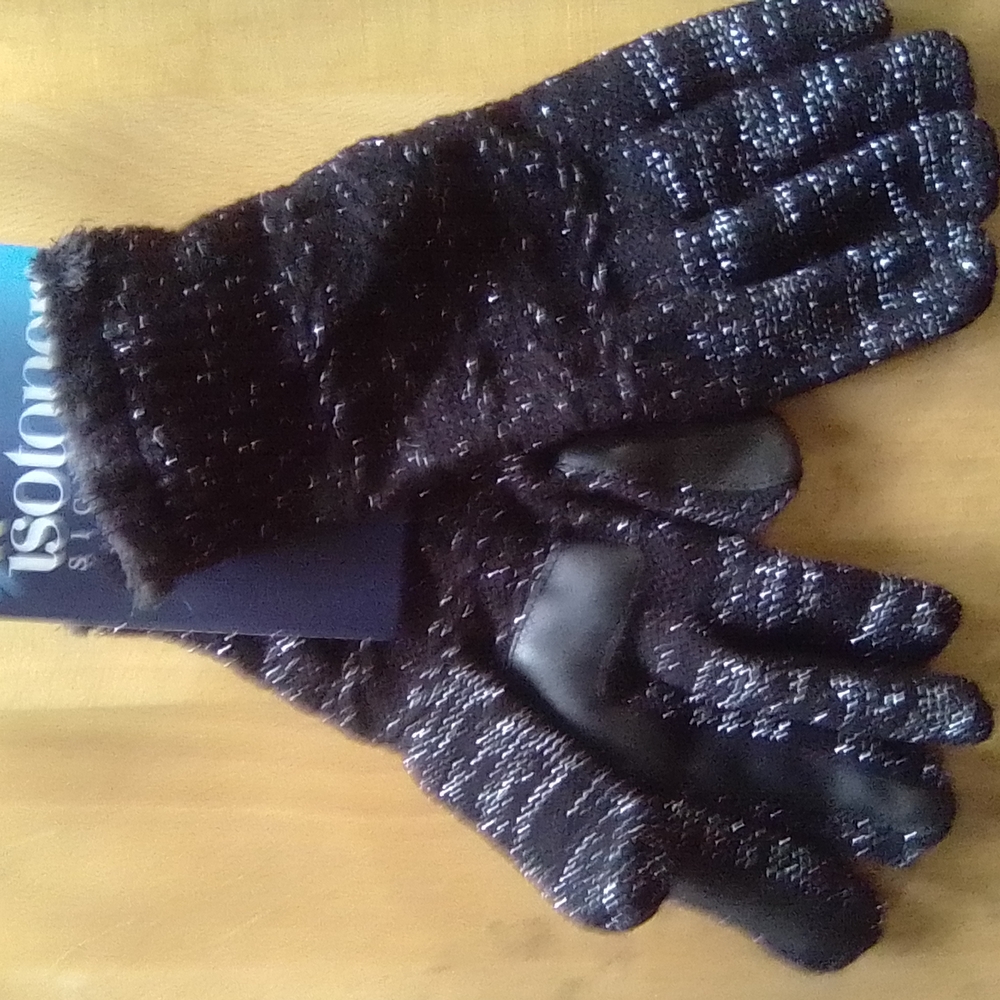 Isotoner Men's Black Gloves